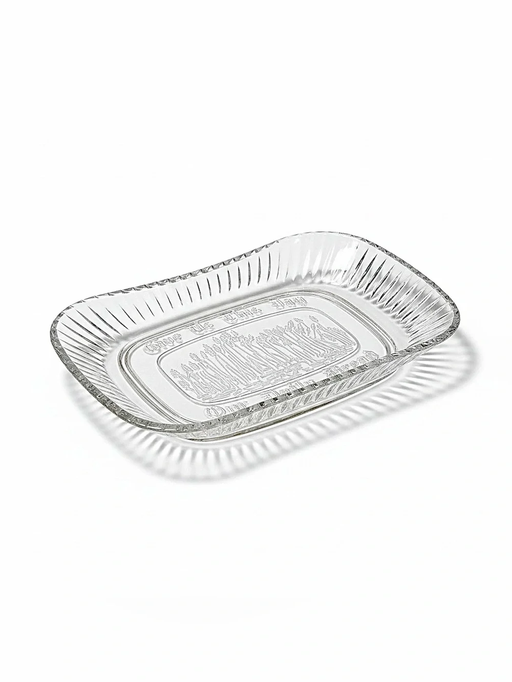 Vintage Shannon Crystal Bread Tray Give Us This Day Our Daily Bread Platter
